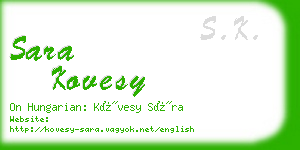 sara kovesy business card